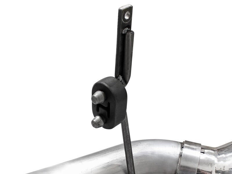 aFe Large Bore-HD 4in 409 Stainless Steel DPF-Back Exhaust w/Polished Tips 15-16 Ford Diesel Truck - 49-43122-P