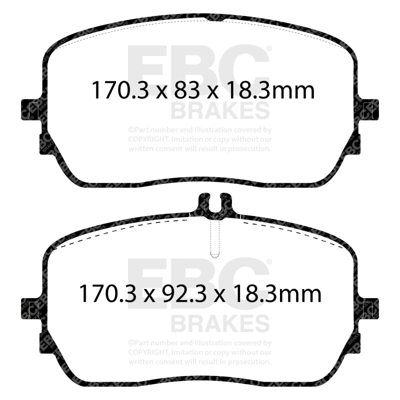 EBC 2020+ Mercedes-Benz GLE450 (W167) 3.0T/Electric Front Yellowstuff Brake Pads - DP42396R