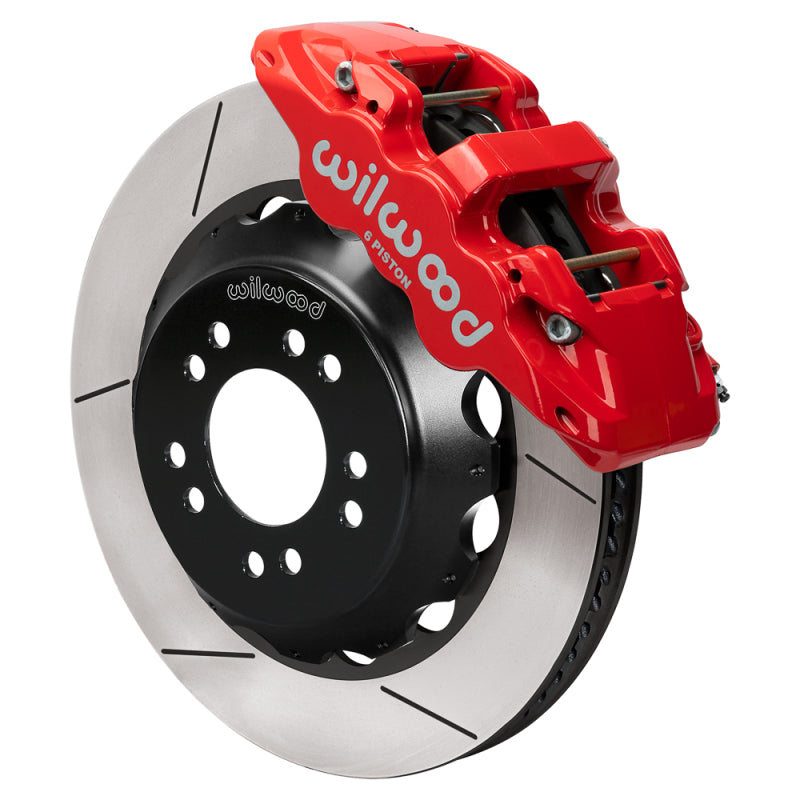 Wilwood Ford Mustang II Ford Aero6 Front Brake Kit w/ 14.00in Slotted Rotor - Red - 140-18367-R