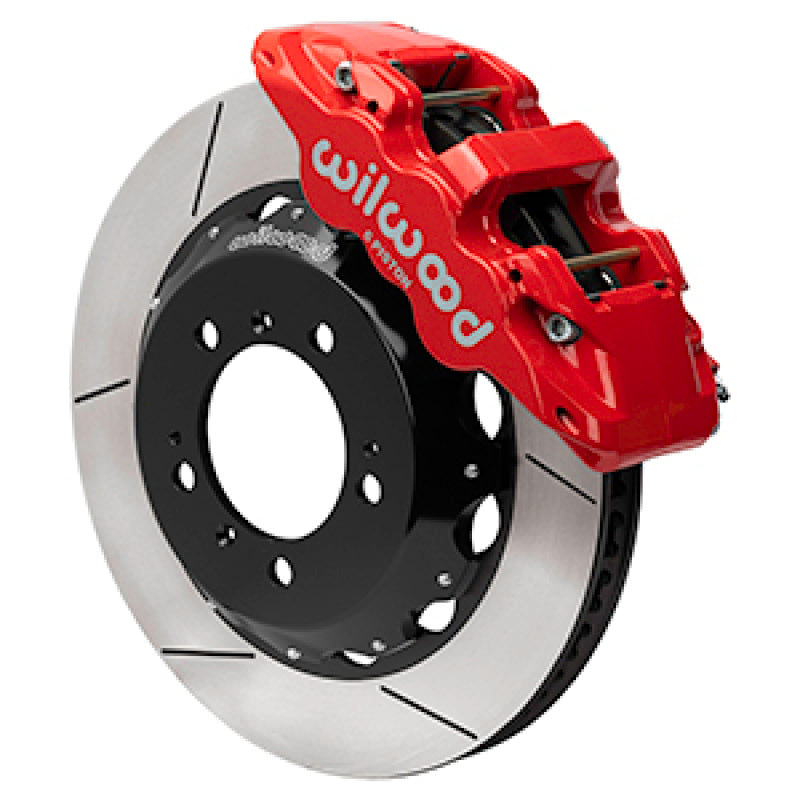 Wilwood 99-12 Porsche 911(996/997) Aero6 Front Brake Kit Slotted 14.00in Rotor W/Lines - Red - 140-17100-R