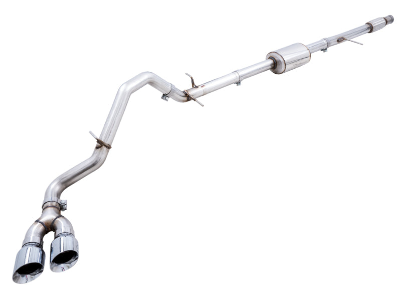 AWE Tuning 4th Gen GM 1500 5.3L 0FG Cat-Back Dual Side Exit (Flat Bumper) - Chrome Tips - 3015-22207