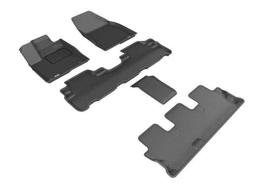 3D MAXpider 14-19 Toyota Highlander w/ Bucket 2nd Row Kagu Floormat Set (R1, R2, R3) - Black - L1TY18201509