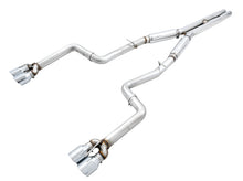 Load image into Gallery viewer, AWE Tuning 2015+ Dodge Challenger 6.4L/6.2L SC Track Edition Exhaust - Quad Chrome Silver Tips - 3015-42136