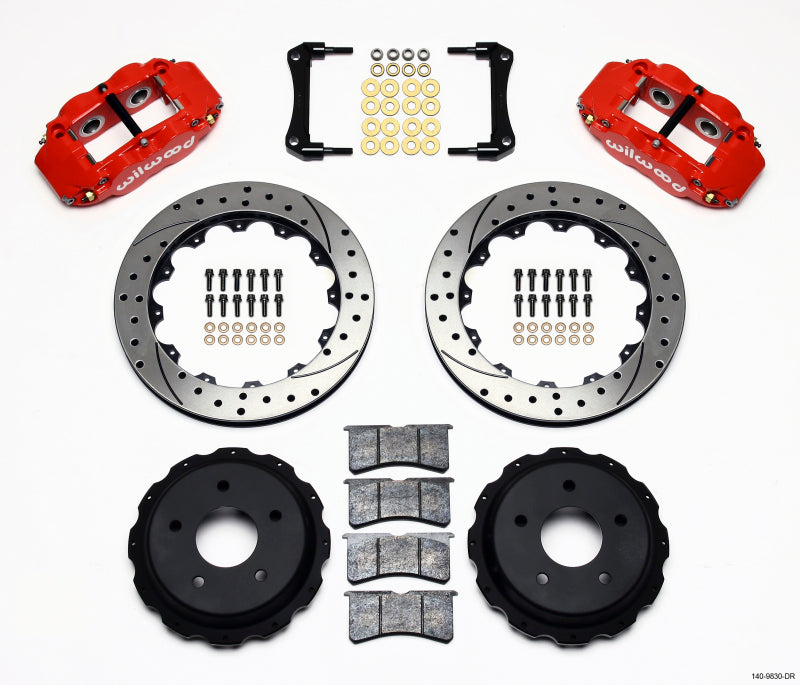 Wilwood Narrow Superlite 4R Rear Kit 12.88in Drilled Red 98-02 Camaro/Firebird - 140-9830-DR