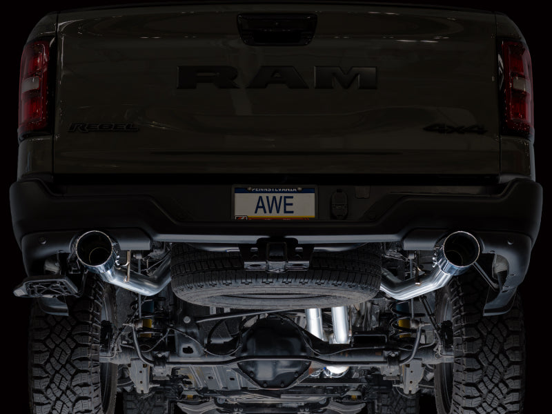 AWE Tuning 2025+ RAM 1500 3.0TT Rebel 0FG Cat-Back Exhaust w/ Chrome Silver Tips - 3015-32531