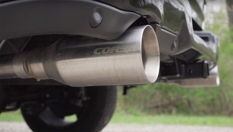 Corsa 19-24 Ram 1500 5.7L Crew Cab w/ 57in or 76in Bed Cat-Back Dual Rr Exit 5in Satin Polished Tips - 21035