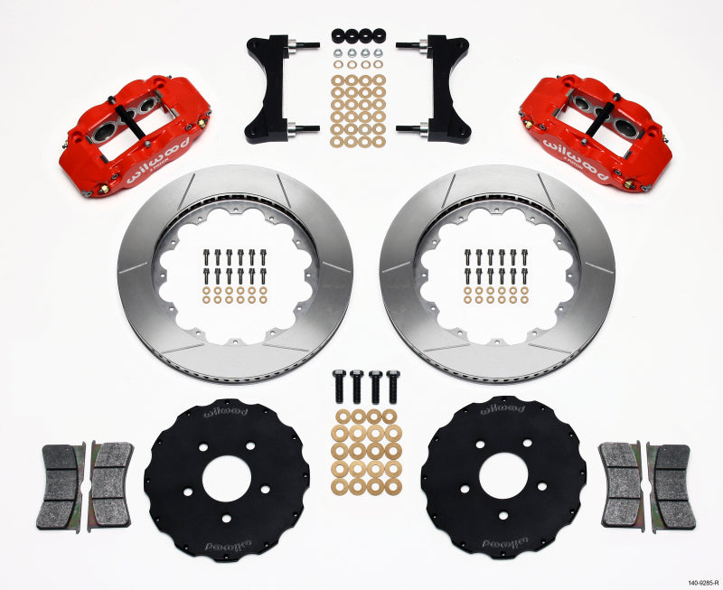 Wilwood Narrow Superlite 6R Front Hat Kit 14.00in Red Mitsubishi EVO VIII - 140-9285-R