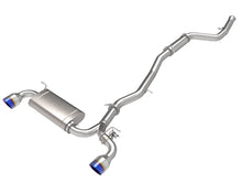 Load image into Gallery viewer, aFe POWER Takeda 2021 Toyota Supra 2.0L (t) 2.5in-3in 304 SS CB Exhaust w/ Blue Tips - 49-36050-L