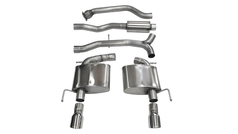 Corsa 2013-2019 Cadillac ATS Sedan 2.0L A/T Polished Sport Dual Rear Cat-Back Exhaust - 14888
