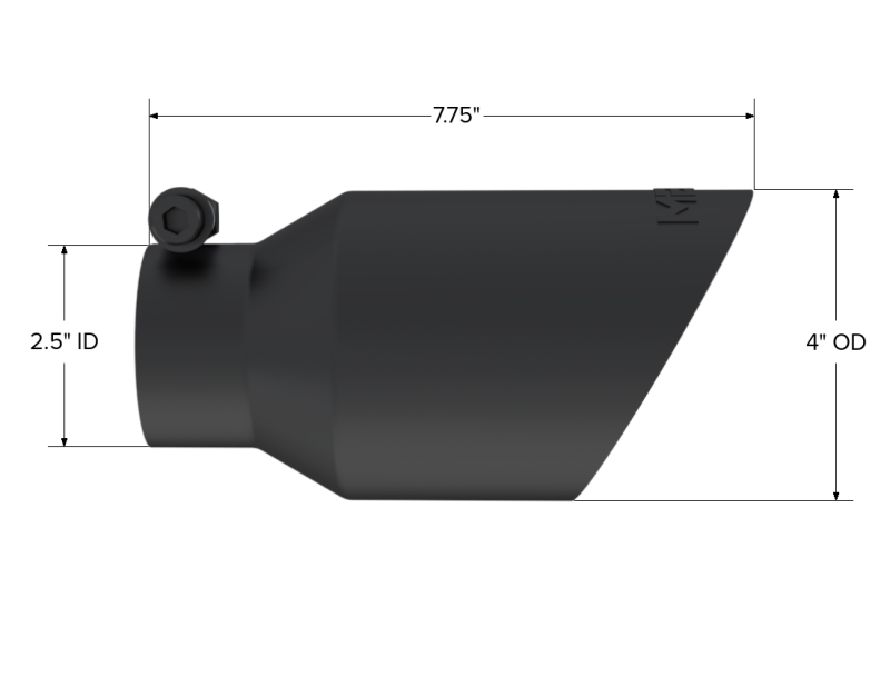 MBRP Universal 4in OD Dual Wall Angled 2.5in Inlet 8in Length Exhaust Tip - Black - T5123BLK