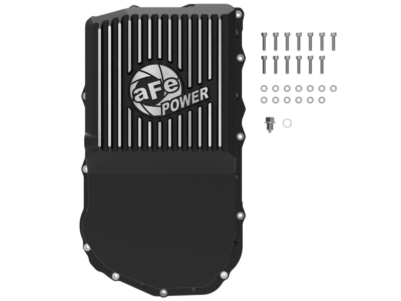 aFe POWER 21-24 RAM 1550 TRX Pro Series Transmission Pan Black w/ Machined Fins - 46-71310B