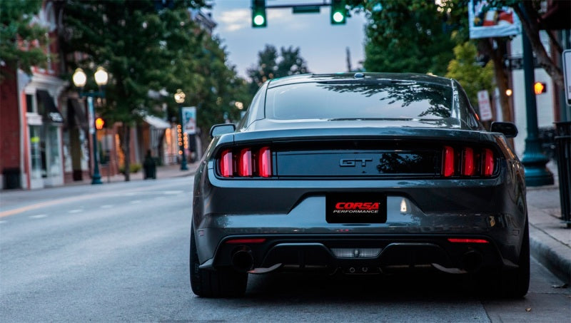 Corsa 2015-2017 Ford Mustang GT 5.0 3in Cat Back Exhaust Black Dual Tips (Sport) - 14332BLK