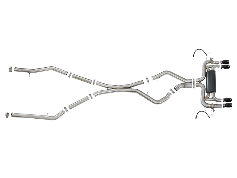 aFe MACH Force-Xp 3.5in. 304 SS C/B Exhaust System 15-18 BMW X5 M (F85) V8-4.4L (tt) - Black Tip - 49-36341-B
