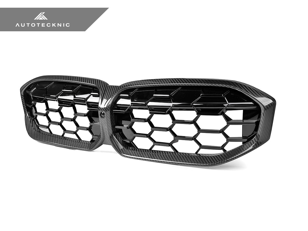 AutoTecknic Dry Carbon Fiber Honeycomb Front Grille - BMW G20 3-Series LCI