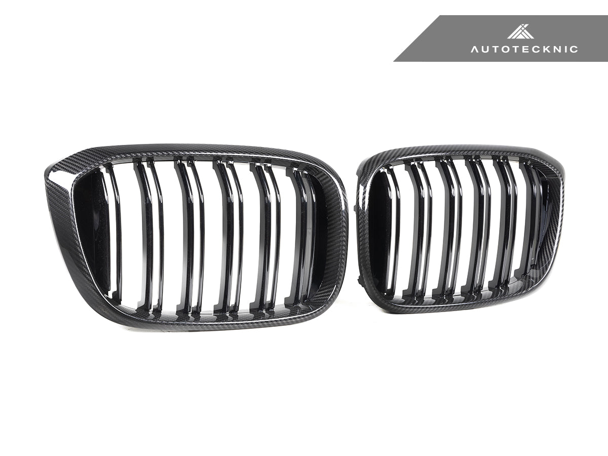 AutoTecknic Dry Carbon Fiber Dual-Slats Front Grille Set - BMW G01 X3 | G02 X4 Pre-LCI