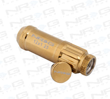 Load image into Gallery viewer, NRG 700 Series M12 X 1.25 Steel Lug Nut w/Dust Cap Cover Set 21 Pc w/Locks &amp; Socket - Chrome Gold - LN-LS710CG-21
