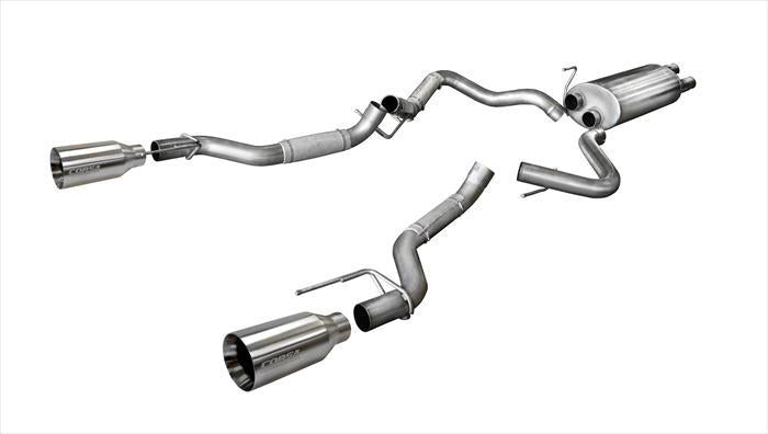 Corsa 2017-2020 Ford F-150 Raptor 3.5L Sport Cat-Back Dual Rear Exit w/ 5in Satin Polished Tip - 14397