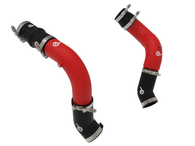 aFe BladeRunner 3in & 3-1/2in AL Hot and Cold Charge Pipe Kit Red RAM Diesel Trucks 25-26 L6-6.7L - 46-20814-R