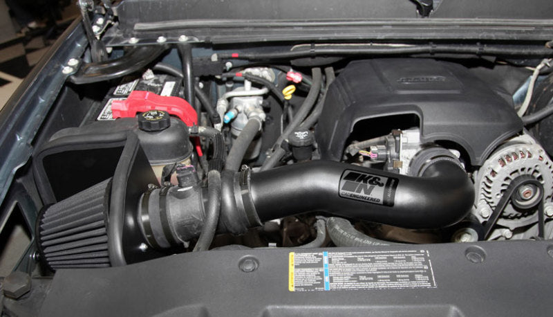 K&N 07-08 Chevy Silverado 1500 4.8L/5.3L V8 / 07-08 GMC Yukon 4.8L/5.3L V8 Black Perf Intake Kit - 71-3058