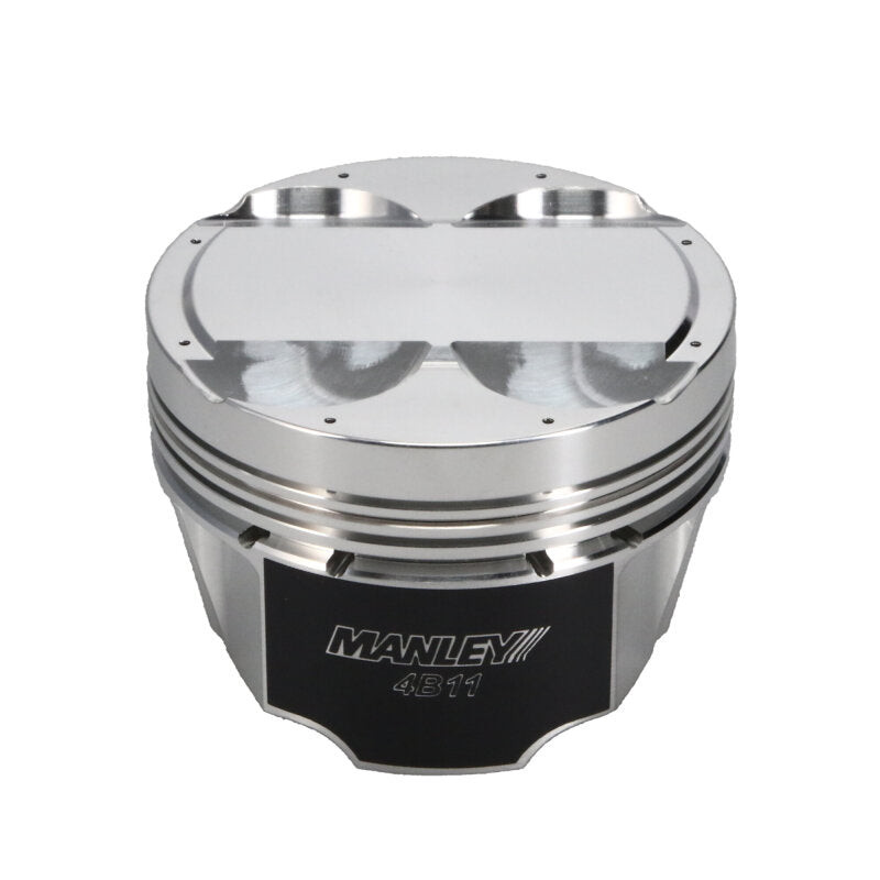 Manley Mitsubishi 4B11 86.5mm Bore 9.0:1 CR -5cc Dish Turbo Tuff Piston Set w/ Rings - 614205CE-4