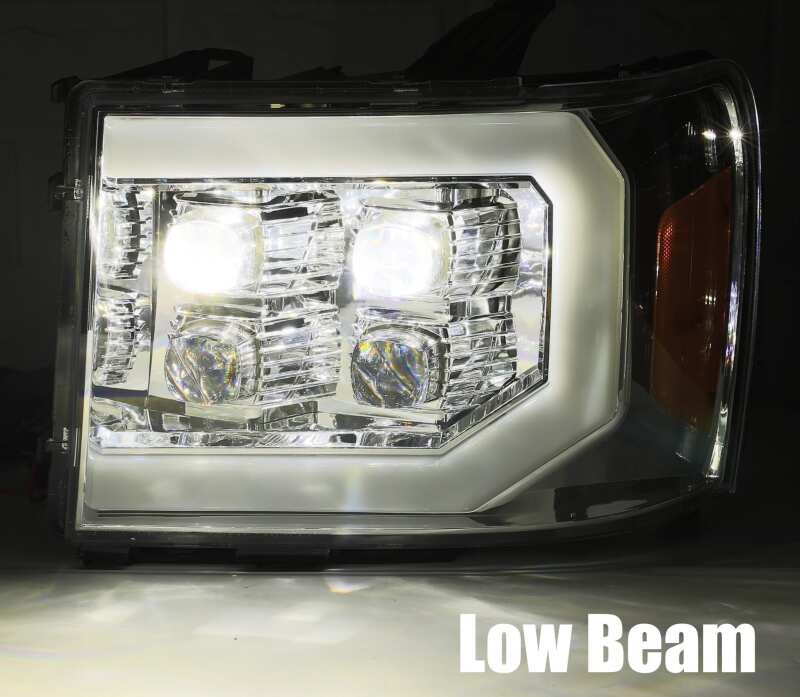 AlphaRex 07-14 GMC 2500HD NOVA LED Proj Headlight Plank Style Matte Blk w/Activ Light/Seq Signal/DRL - 880607