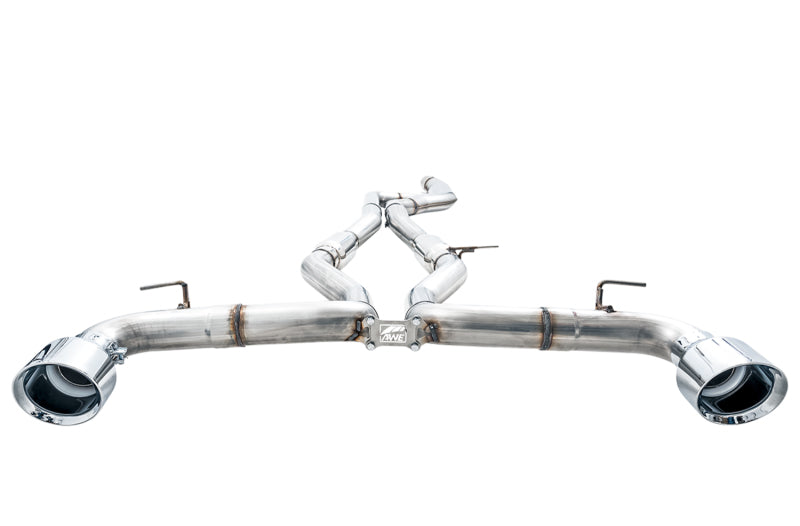 AWE Tuning 2020 Toyota Supra A90 Track Edition Exhaust - 5in Chrome Silver Tips - 3015-32116