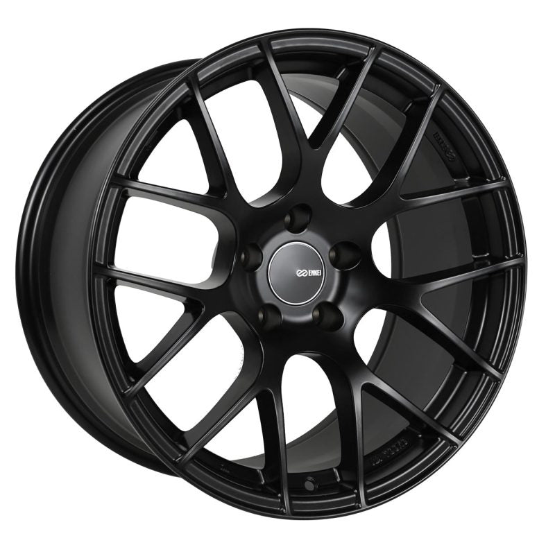Enkei Raijin 18x8 35mm Offset 5x112 Bolt Pattern 72.6 Bore Diameter Matte Black Wheel - 467-880-4435BK