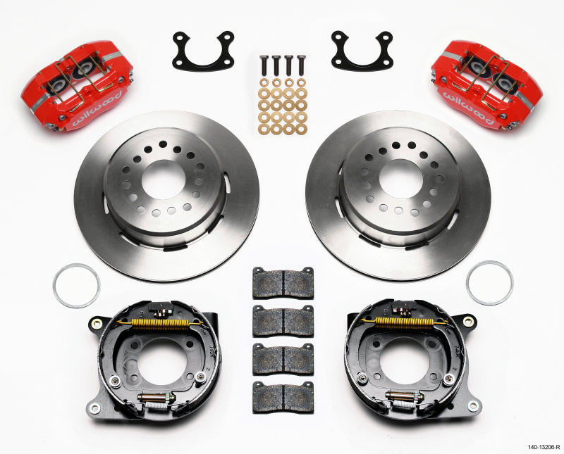 Wilwood Dynapro Dust-Boot P/S Park Brake Kit Red Small Ford 2.50in Offset - 140-13206-R