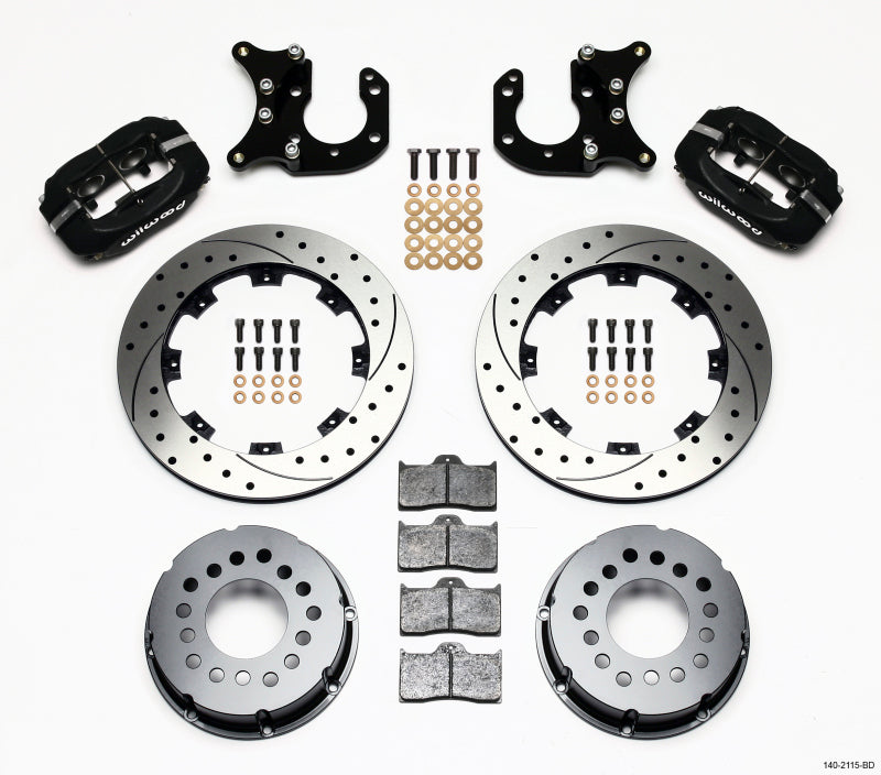 Wilwood Forged Dynalite P/S Rear Kit Drilled Rotor Big Ford 2.36in Offset - 140-2115-BD