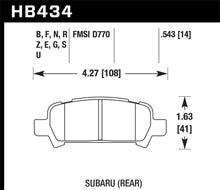 Load image into Gallery viewer, Hawk 2004-2006 Subaru Baja Sport HPS 5.0 Rear Brake Pads - HB434B.543