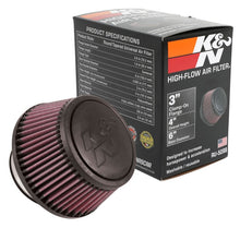 Load image into Gallery viewer, K&amp;N Universal Round Clamp-On Air Filter 3in Flange ID x 6in Base OD x 4.625in Top OD x 3in Height - RU-5288