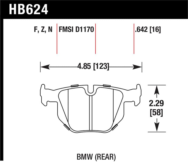 Hawk 2006-2006 BMW 330i HPS 5.0 Rear Brake Pads - HB624B.642