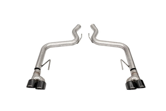 Corsa 2018-2023 Ford Mustang GT Black 3.0in PVD AxleBack Exhaust w/4.0in Quad Pro Tips - 21087BLK