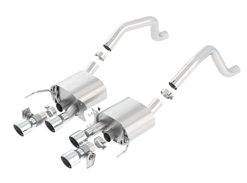 Borla 15 Chevy Corvette C7 ZO6 6.2L w/o AFM w/ NPP ATAK Quad RD RL IC Tips Center Rear Exit Exhaust - 11903