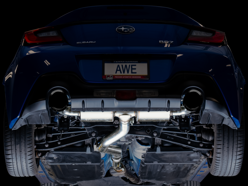 AWE Tuning Subaru BRZ/ Toyota GR86/ Toyota 86 Touring Edition Cat-Back Exhaust- Diamond Black Tips - 3015-33486