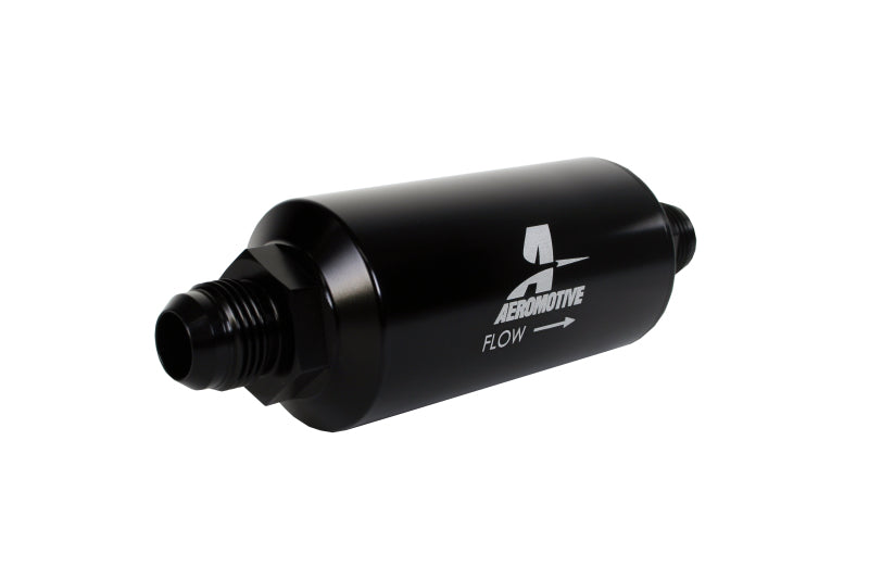 Aeromotive In-Line Filter - (AN -10 Male) 10 Micron Fabric Element Bright Dip Black Finish - 12387