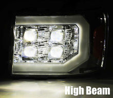 Load image into Gallery viewer, AlphaRex 07-14 GMC 2500HD NOVA LED Proj Headlight Plank Style Matte Blk w/Activ Light/Seq Signal/DRL