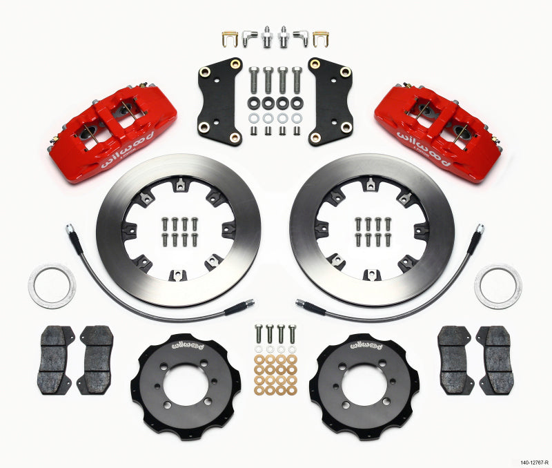 Wilwood Dynapro 6 Front Hat Kit 12.19in Red 2012 Fiat 500 w/ Lines - 140-12767-R