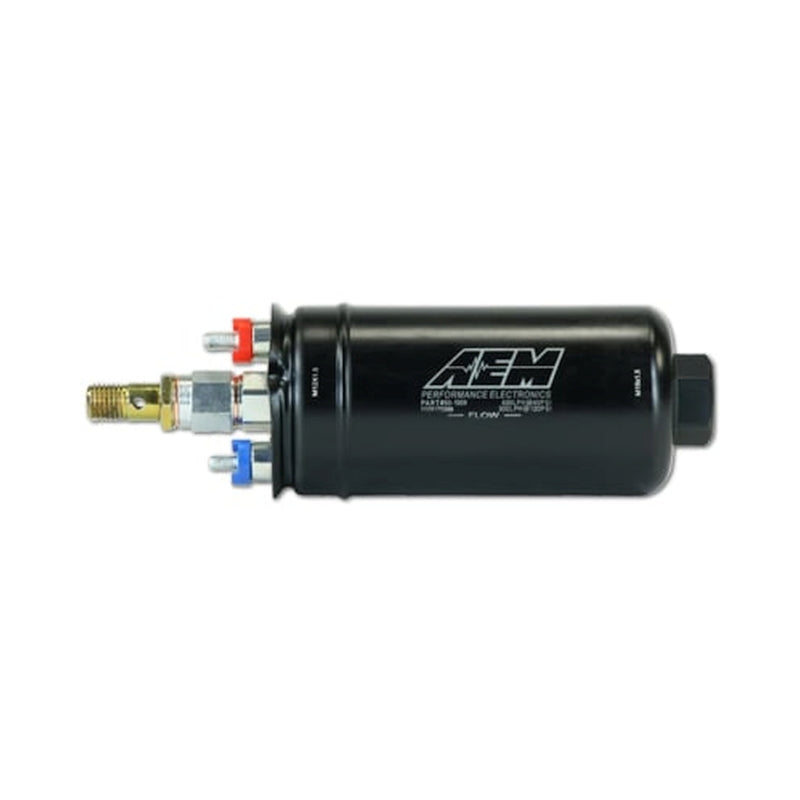 AEM 400LPH High Pressure Inline Fuel Pump - M18x1.5 Female Inlet to M12x1.5 Male Outlet - 50-1009