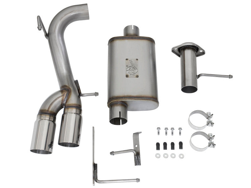 aFe Rebel Series CB 3in Middle Side Exit SS Exht w/Polish Tips 15-17 Chevy Colorado / GMC Canyon - 49-44061-P