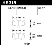 Load image into Gallery viewer, Hawk 95-98 Toyota Tacoma HPS 5.0 Front Brake Pads - HB315B.669