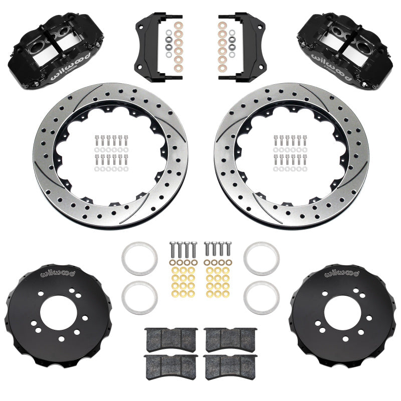 Wilwood 89-98 Nissan 240SX/89-94 Skyline/90-96 300ZX Superlite 6R Fr BBK w/ 12.88in D/S Rotors - Blk - 140-18243-D