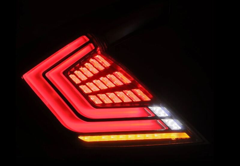 AlphaRex 16-21 Honda Civic Hatchback / Type-R FK8 Nova-Series LED Tail Lights - Black Smoke - 676010