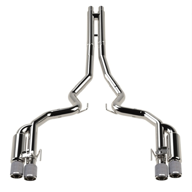 Kooks 18-24 Ford Mustang GT 5.0 3in. Valved Shotgun Cat-Back Exhaust - Carbon Tips - 11514520