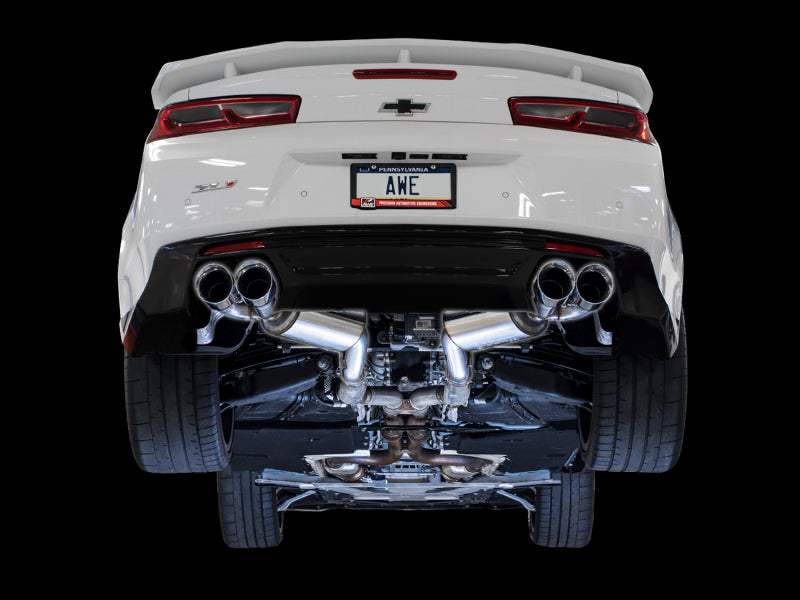 AWE Tuning 16-19 Chevrolet Camaro SS Axle-Back Exhaust - Touring Edition (Quad Chrome Silver Tips) - 3015-42093