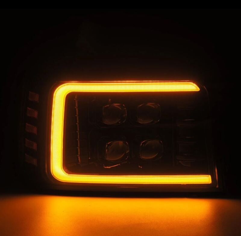 AlphaRex 92-96 Ford F-Series/Bronco NOVA-Series LED Proj Headlight Alpha-Bk w/Actv Light SS & SBDRL - 880269