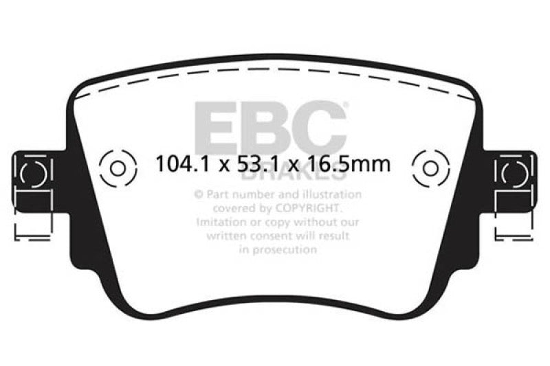 EBC 15-21 Volkswagen GTi 2.0 Turbo Yellowstuff Rear Brake Pads - DP42201R