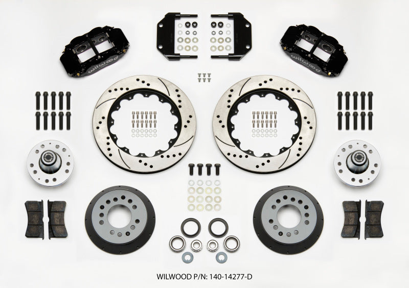 Wilwood Narrow Superlite 6R Front Hub Kit 14.00in Drilled Magnum Force Drop Spindle - 140-14277-D