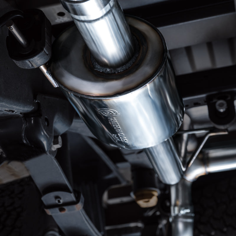 AWE Tuning 2021+ Ford F-150 Tremor (w/ Bumper Cutouts) 0FG Resonated Cat-Back - Diamond Black Tips - 3015-33402