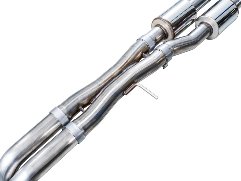AWE Tuning 2021+ Cadillac Escalade 6.2L 0FG Dual Exit Exhaust System w/ 5in Chrome Silver Tips - 3015-42321